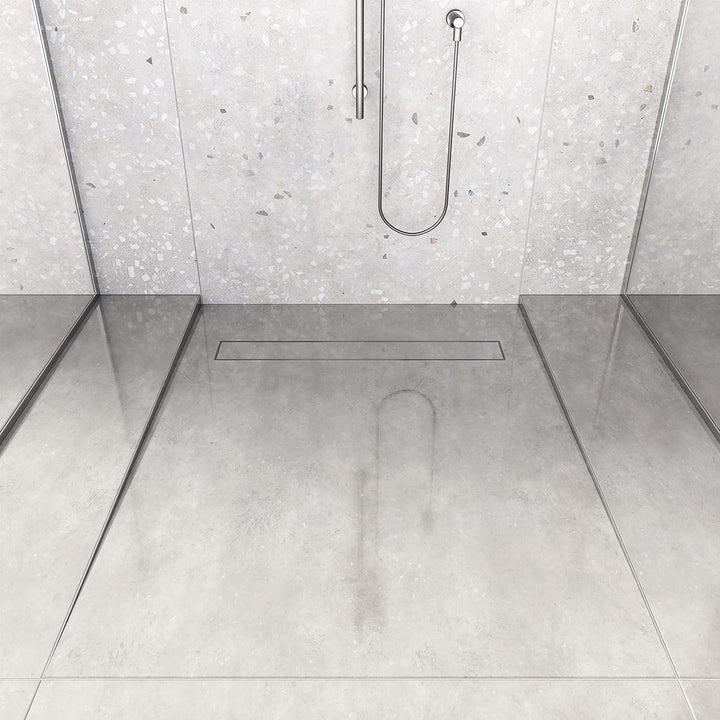 Aquabad Edelstahl Gefälleprofil Clive für begehbare Dusche 100cm, rechtsversion, Kantenhöhe 14mm 100