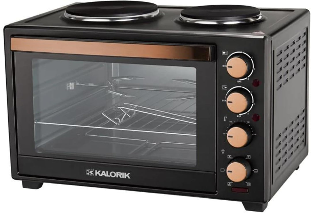 Kalorik - Minibackofen - Kochplatten 2er Elektrisch - mini Backofen 30 Liter - 2-in-1 Backofen und K