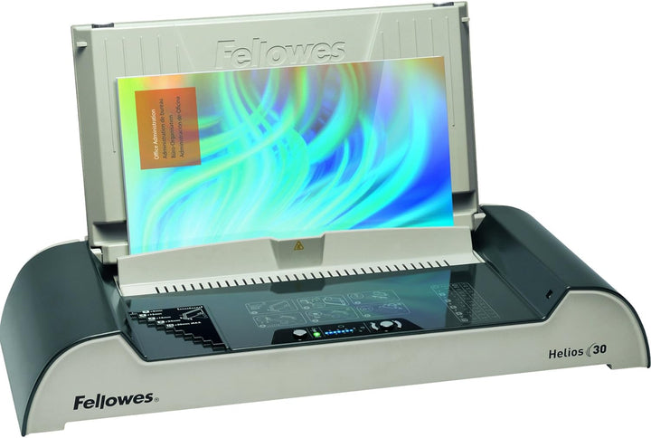 Fellowes 5641001 Büro Thermobindegerät Helios 30 platin/schwarz & Pavo Thermo-bindemappen A4, Rücken