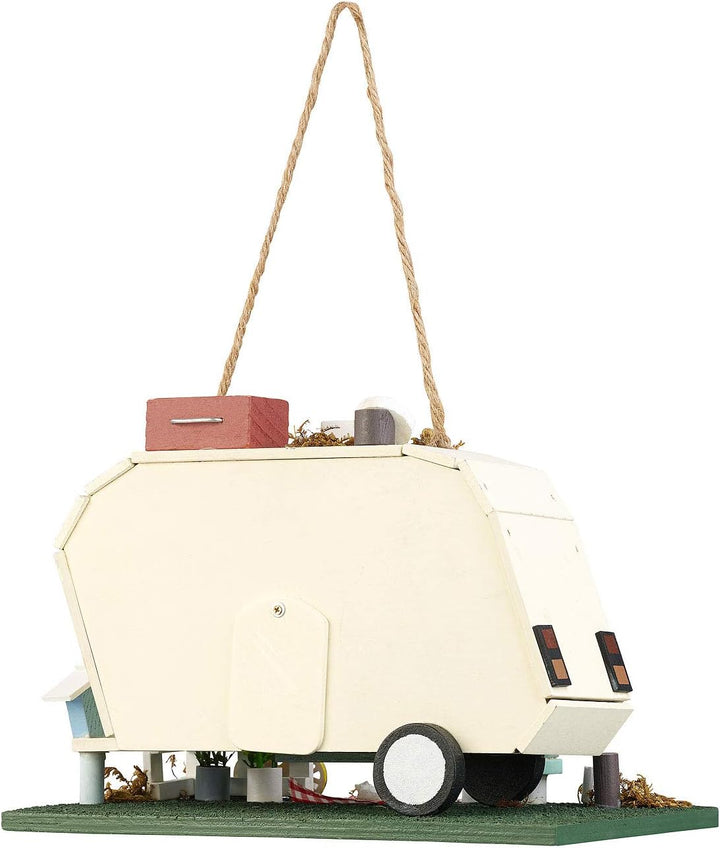Royal Gardineer Vogelhäuschen: Nistkasten in Wohnwagen-Optik aus Holz, mit farbenfrohen Details (Vog