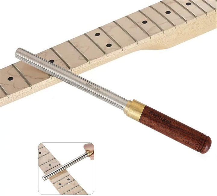 3 in 1 Gitarre Fret Feile Dressing Metallmit Holzgriff Gitarre Reparatur Instandhaltung Werkzeug Lut