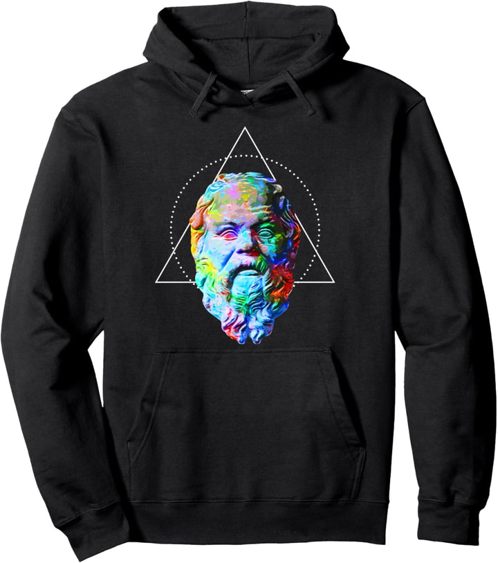 Sokrates - Buntes Philosophen Porträt Pullover Hoodie