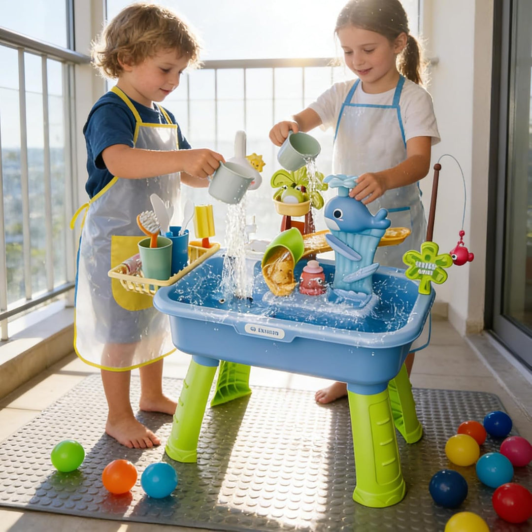 Kinder Wasserspieltisch Für Draussen - Grosser Wassertisch Mit Fliessendem Wasser Und Pumpe | Sandsp
