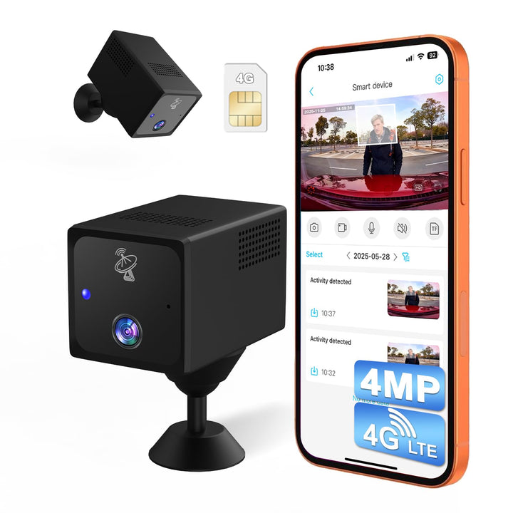 UCOCARE Überwachungskamera mit SIM Karte, 4MP 4G LTE Überwachungskamera ohne WLAN mit Akku 5200mAh,