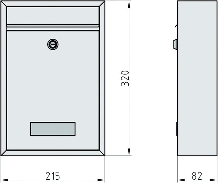 Briefkasten, schwarz - 320 x 215 x 88 mm, Schwarz