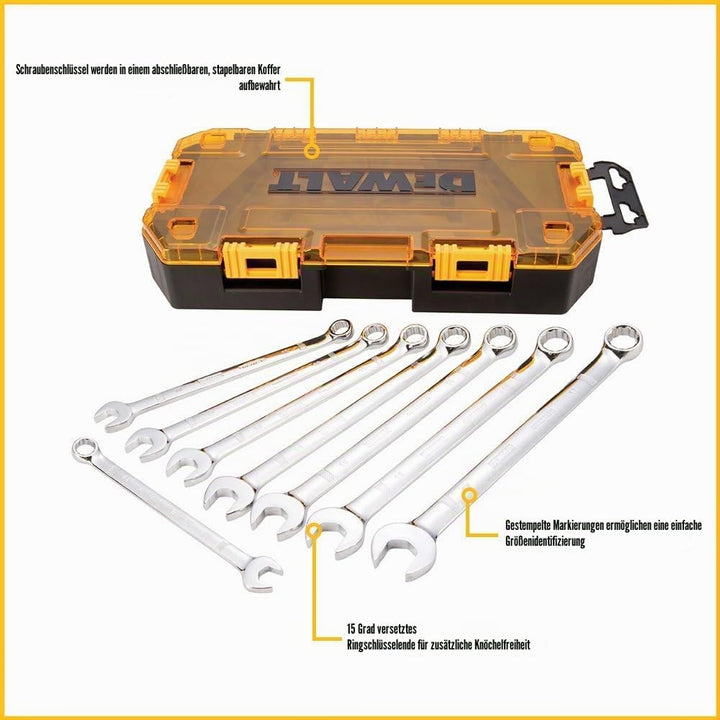 DEWALT Ringmaulschlüsselsatz, metrisch, 8-teilig (DWMT73810) Metrisches Schraubenschlüssel-Set, Metr