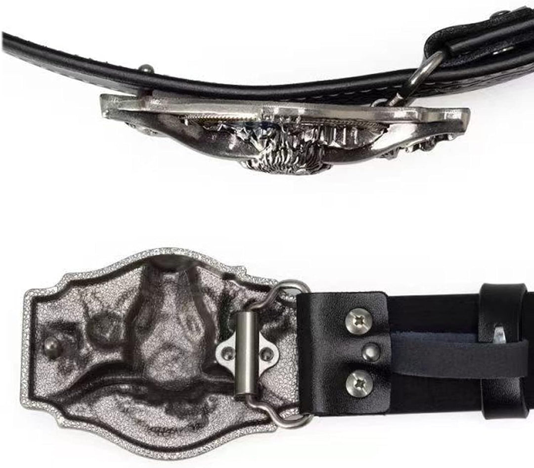 WRJAHCG Gürtel Western für Cowboy, Vintage Long Horn Bull Rodeo Western Cowboy Gürtel,Silver red,120