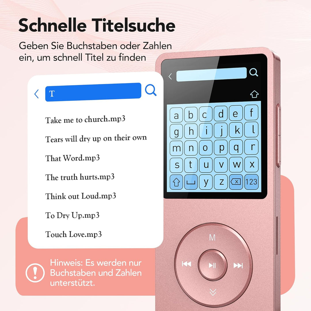 AGPTEK 64 GB Klassischer MP3 Player, 70 Stunden Akkulaufzeit tragbare HiFi Musik Player mit Kopfhöre
