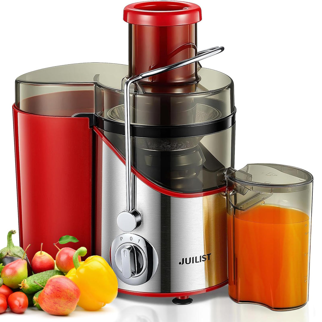 JUILIST Entsafter Gemüse und Obst, 65 mm Einfüllschacht, 3 Einstellungen, Mit Reinigungsbürste, Leic