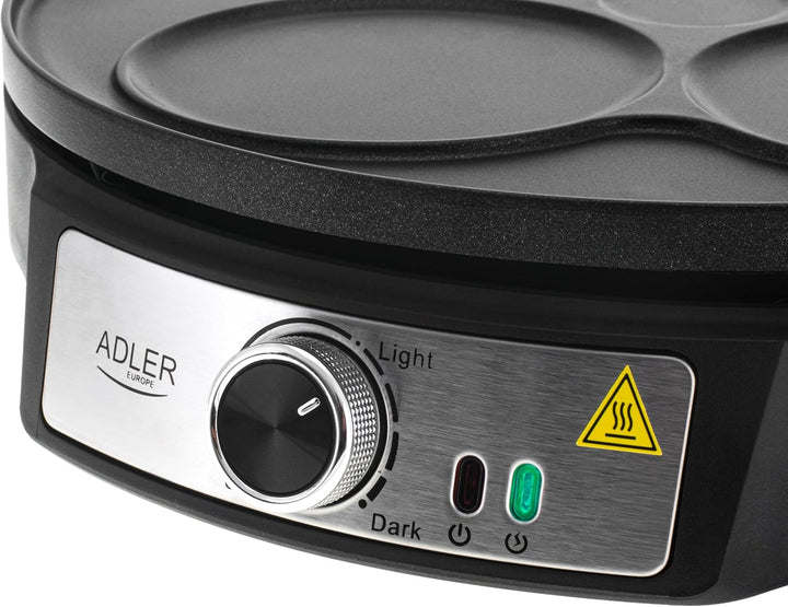 Adler Crêpe Maker [Ø 30cm] elektrisch mit Teigverteiler & Wender | Pfannkuchen Maker Platte mit Anti