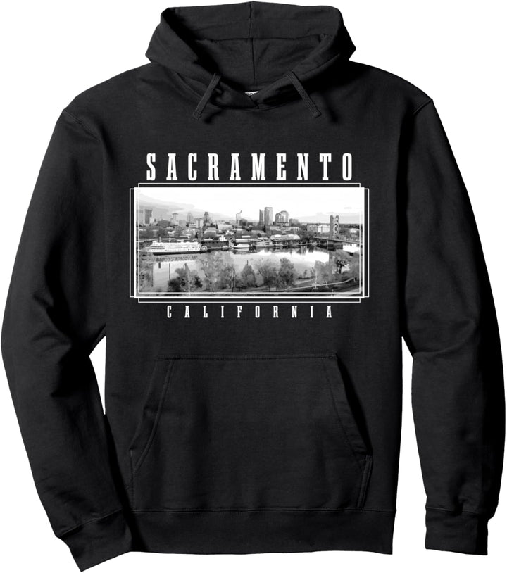 Sacramento California Vintage Souvenir Skyline USA Pullover Hoodie