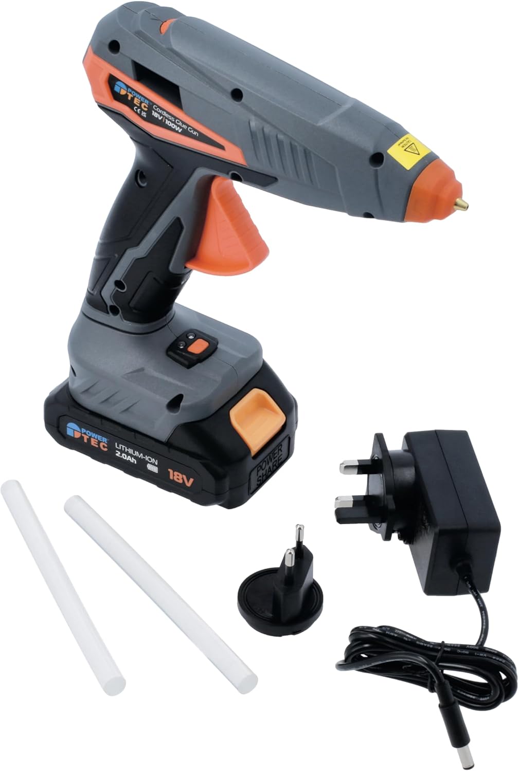 PowerTec 92663 Cordless Glue Gun 18V 100W