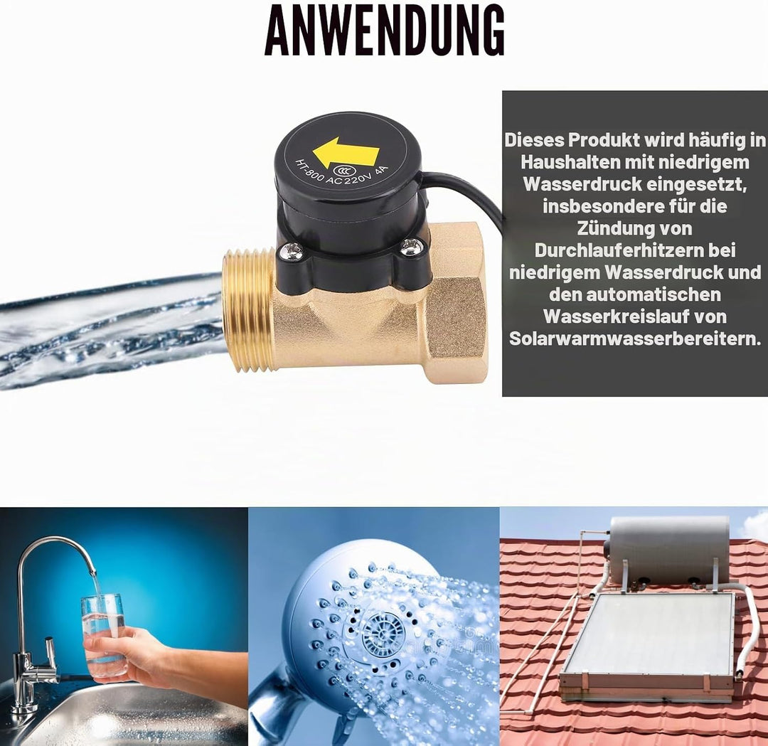Wasserdurchflussschalter HT-800 Strömungswächter G1 Gewinde 220V Wasserpumpen Durchflusssensor Autom