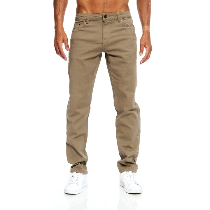 JEEL Herren-Jeans - Regular-Fit Straight-Cut - Stretch - Jeans-Hose Basic Washed 29W / 32L 09-camel,