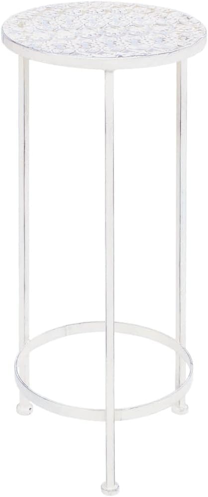 vidaXL 3X Blumenständer Vintage Antik Metall Weiss Blumenhocker Pflanzenständer