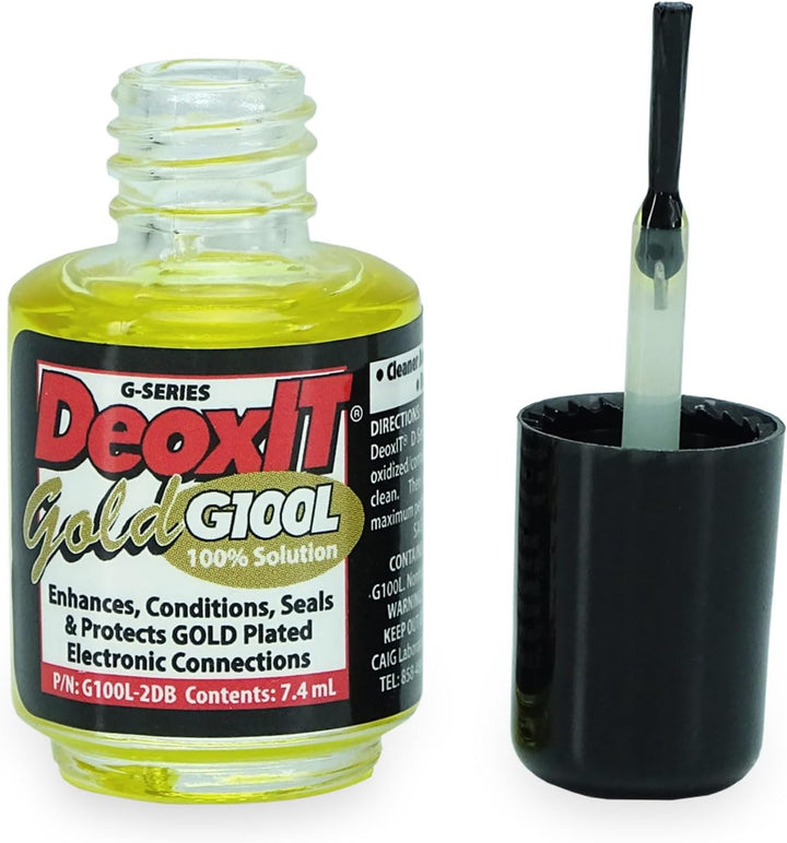 Caig DeoxIT G100L-2DB Gold Kontaktreiniger Pinselfläschchen mit keepdrum Mikrofasertuch