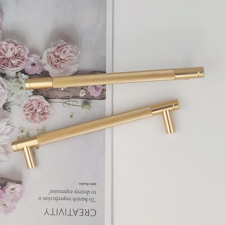 Pexintek 6 Stück Schrankgriffe Gold Moderne Griffe Möbel Möbelgriffe 160mm Lochabstand Türgriffe küc