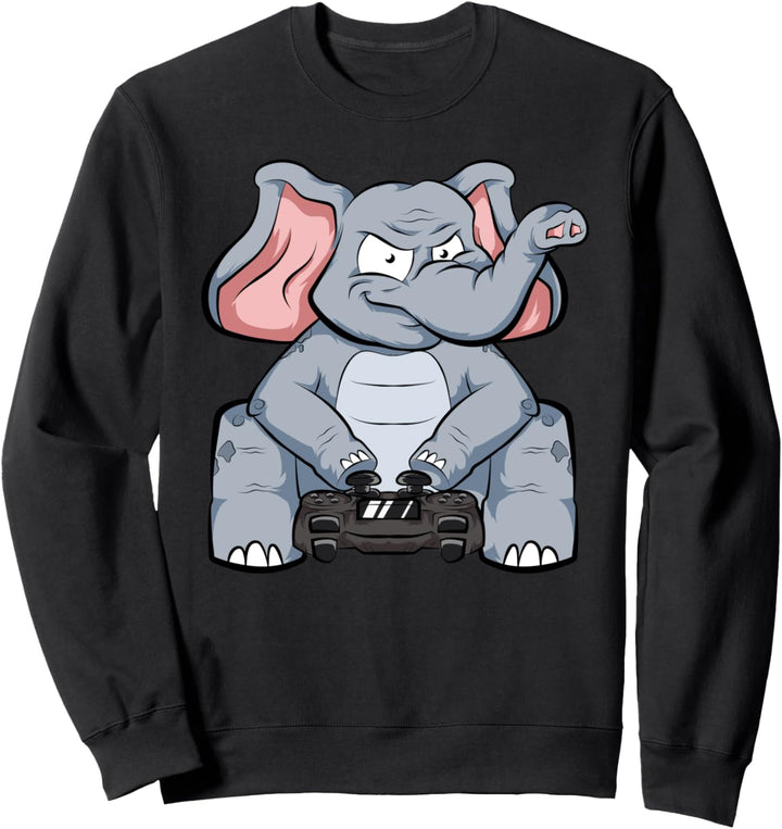 Gaming Elefant lustiges Geschenk für Gamer Sweatshirt