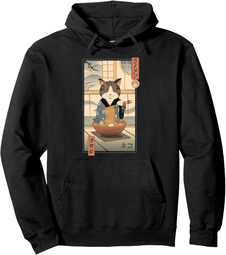 Neko Ramen Ukiyo-e Pullover Hoodie