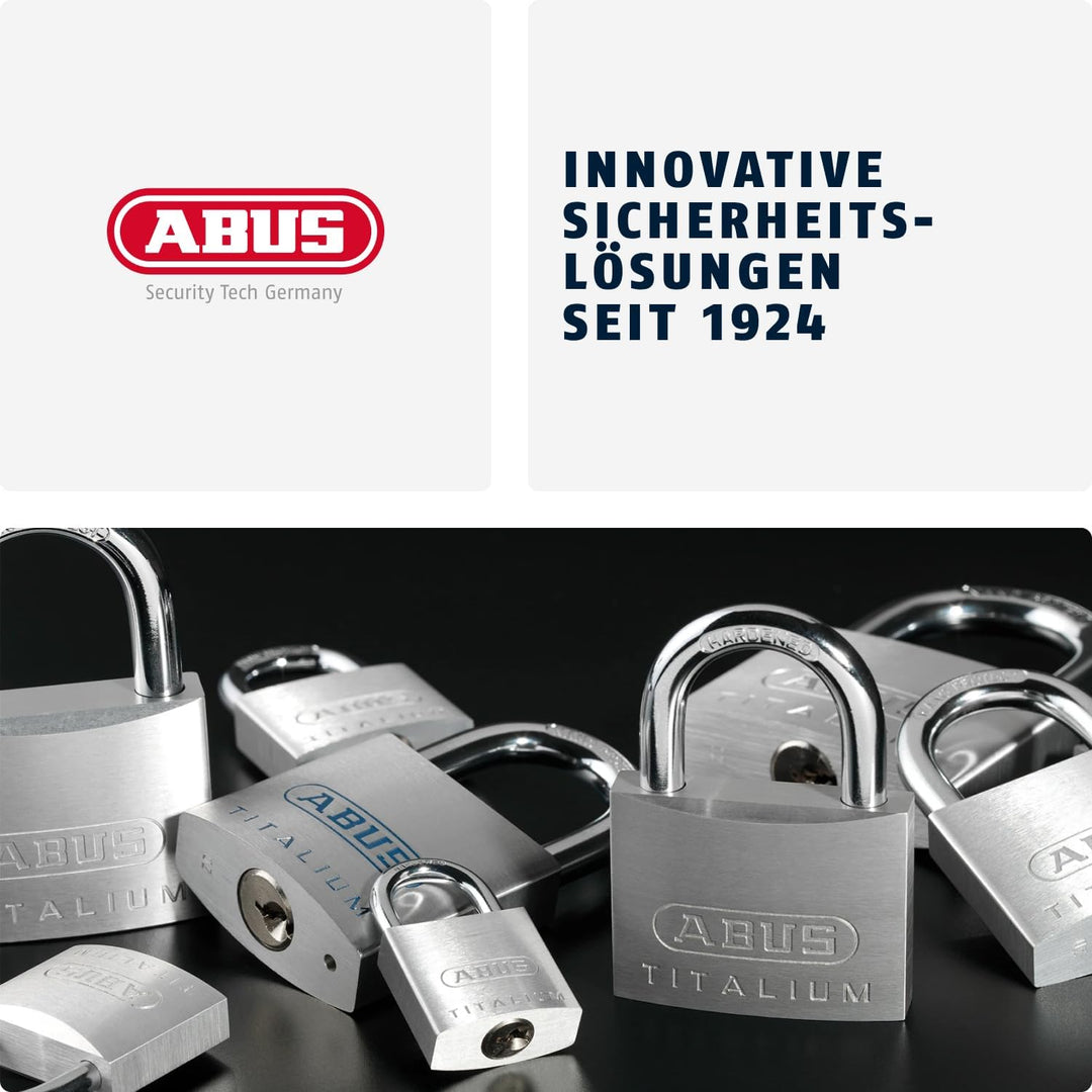 ABUS Zahlenschloss 145/40 Titanium - Kofferschloss, Spindschloss u. v. m. - Aluminium-Vorhängeschlos