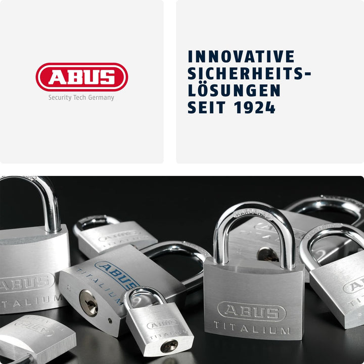 ABUS Zahlenschloss 145/40 Titanium - Kofferschloss, Spindschloss u. v. m. - Aluminium-Vorhängeschlos