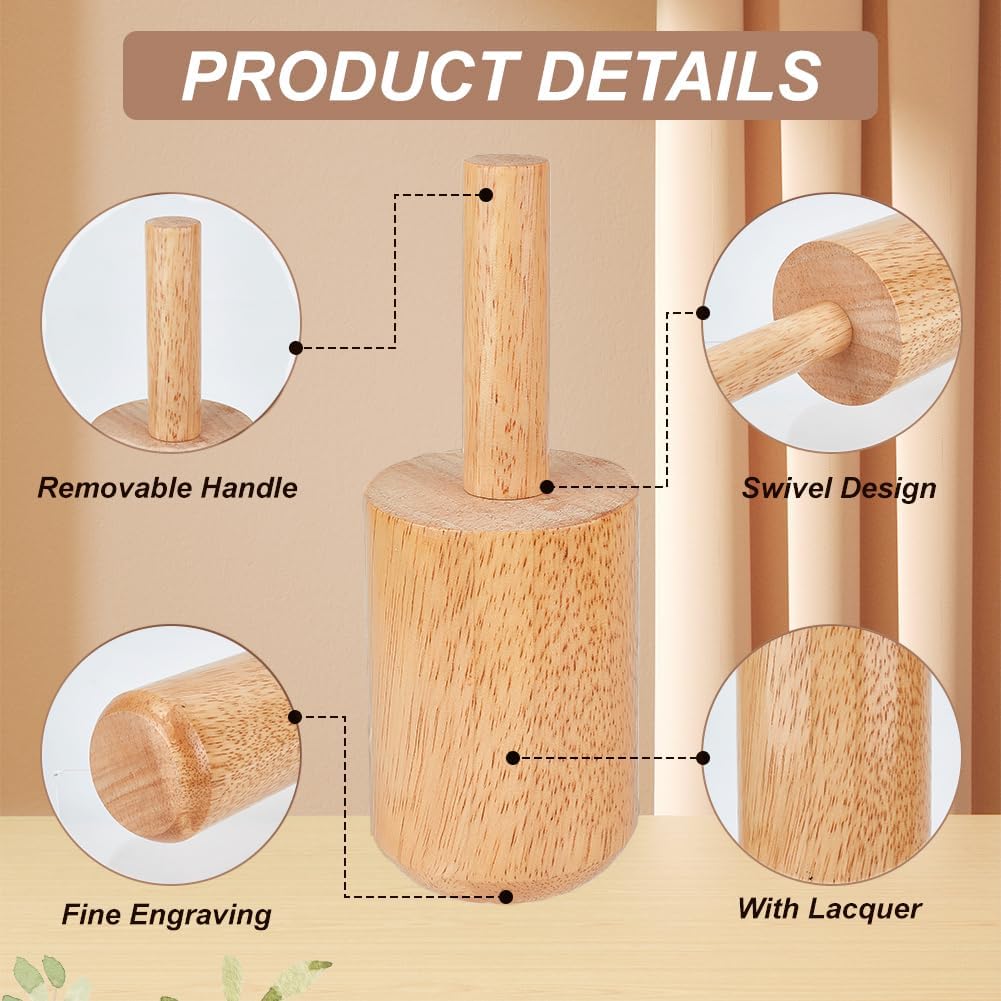 BENECREAT 220x80mm Tasse Töpferei Formen, BurlyWood Holz Töpferei Werkzeuge mit Griff Töpferei Forme