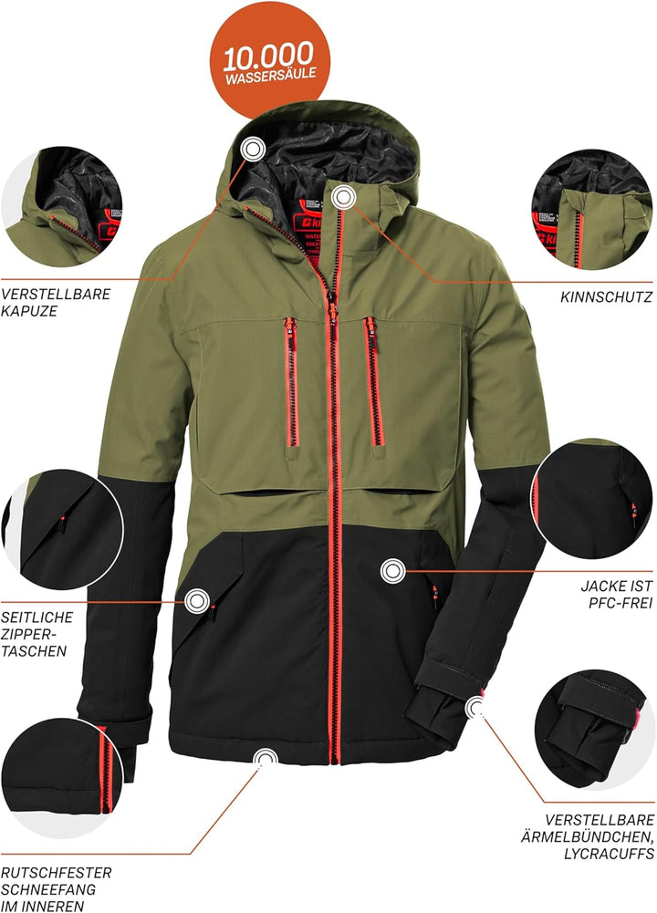 Killtec Jungen Ksw 127 Bys Ski Jckt Skijacke/Funktionsjacke mit Kapuze und Schneefang, wasserdicht 1