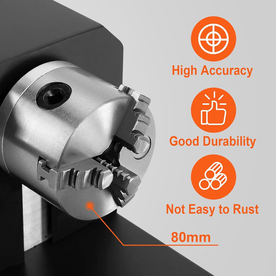 Laser Rotationsachse Drehachse Y-Achse mit 3-Backenfutter &amp; Schrittmotor, 360° drehbare Laser-Rotati
