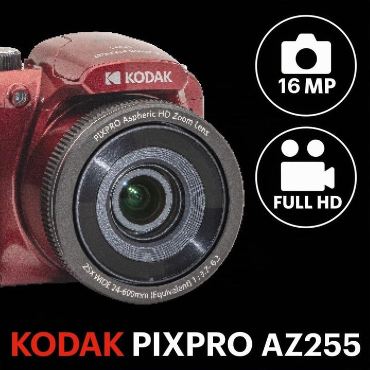 KODAK PIXPRO Astro Zoom AZ255-RD 16MP Digitalkamera mit 25-fachem optischen Zoom, 24 mm Weitwinkel,