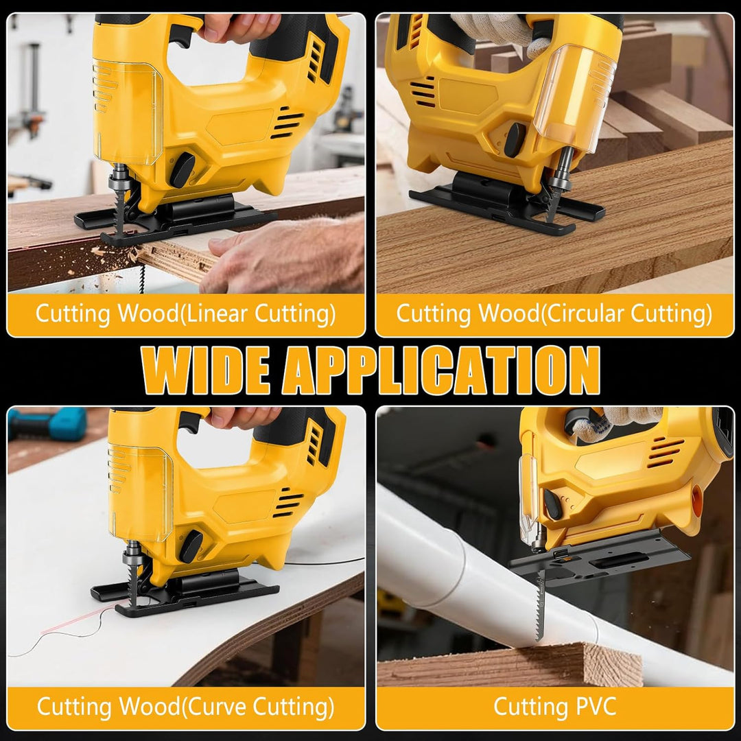 Stichsäge Kompatibel mit Dewalt 20V Akkus, Bürstenlose Pendelhub Stichsäge, 26 mm Hubhöhe 45° Schräg