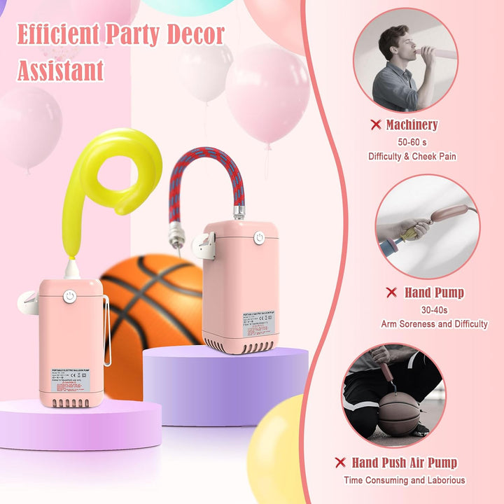 PlusFive Elektrische Ballonpumpe für Modellierballons, Tragbare Ballonpumpe Elektrisch Ball pumpe mi