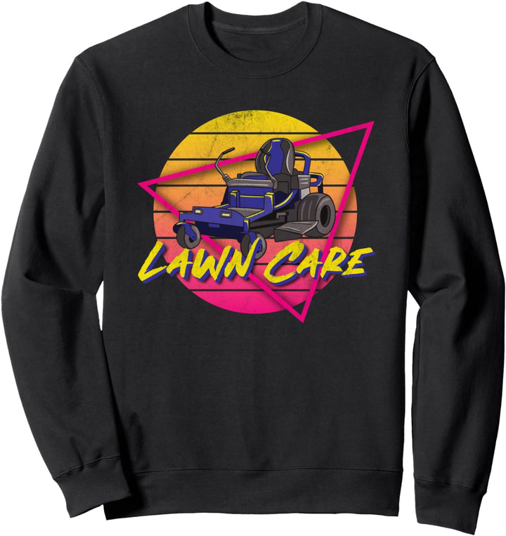 Lustige Rasenmäher Mähen 80er oder 90er Jahre Hof Arbeit Ras Sweatshirt