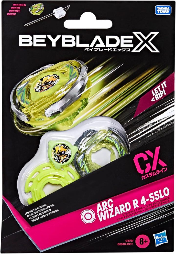 Bey Blade X Arc Wizard R 4-55LO CX Starter Pack Set, Ausdauer Typ Top und Launcher; Authentische Tak