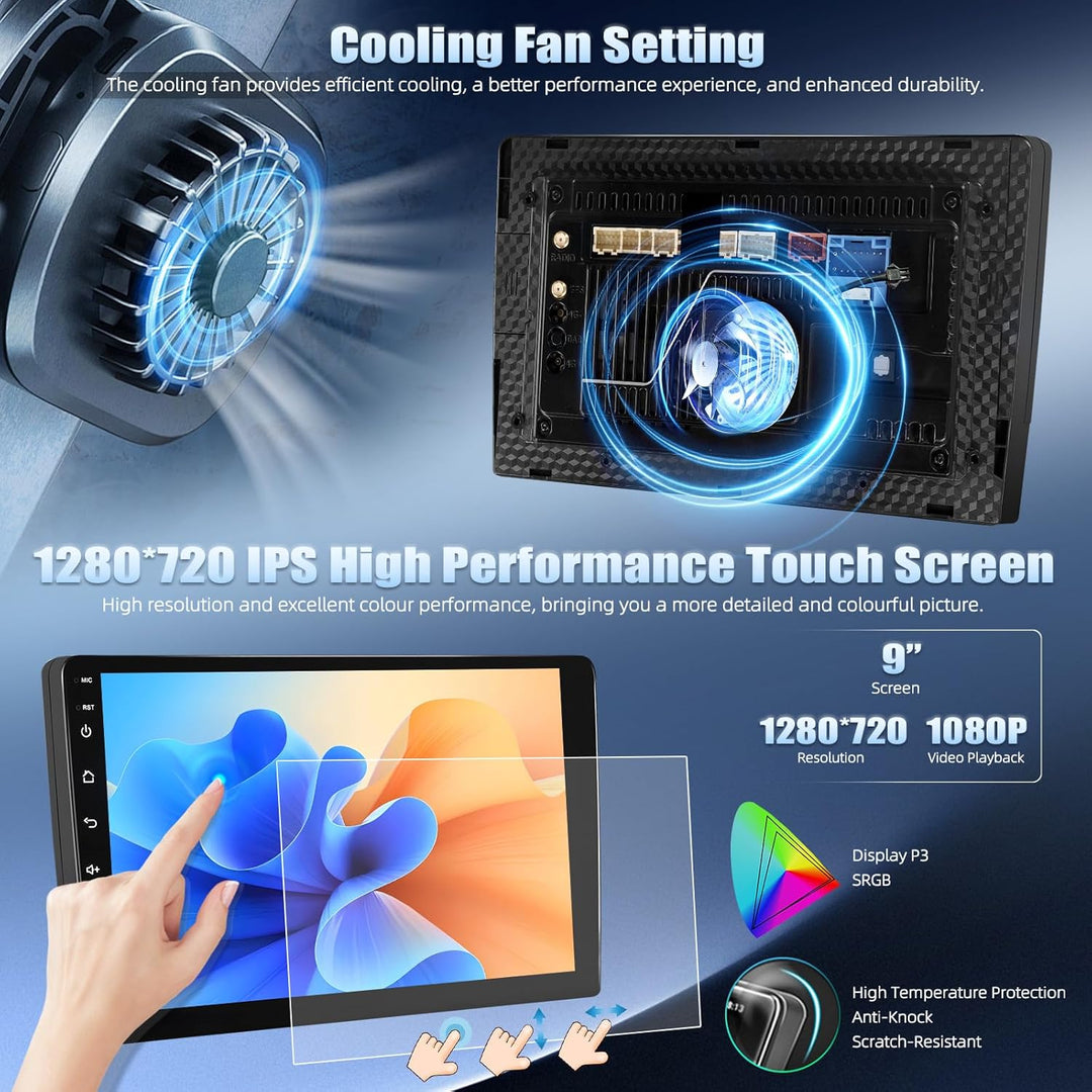CAMECHO Android 15 Qualcomm 8 Core 4G+64G Autoradio für VW Tiguan (2010-2017) mit Carplay Android Au