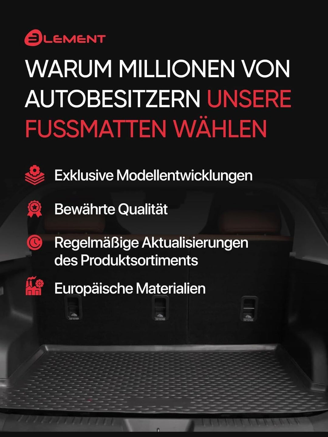 Element Passform Kofferraumwanne Laderaumwanne für VW eGolf 2014 - Unter Landeboden 1tlg