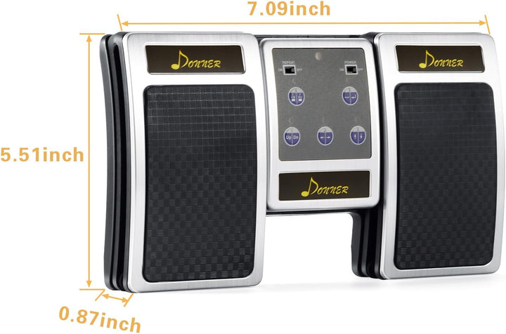 Donner Bluetooth Page Turner Pedal für Tablet Ipad Wiederaufladbar, Silber
