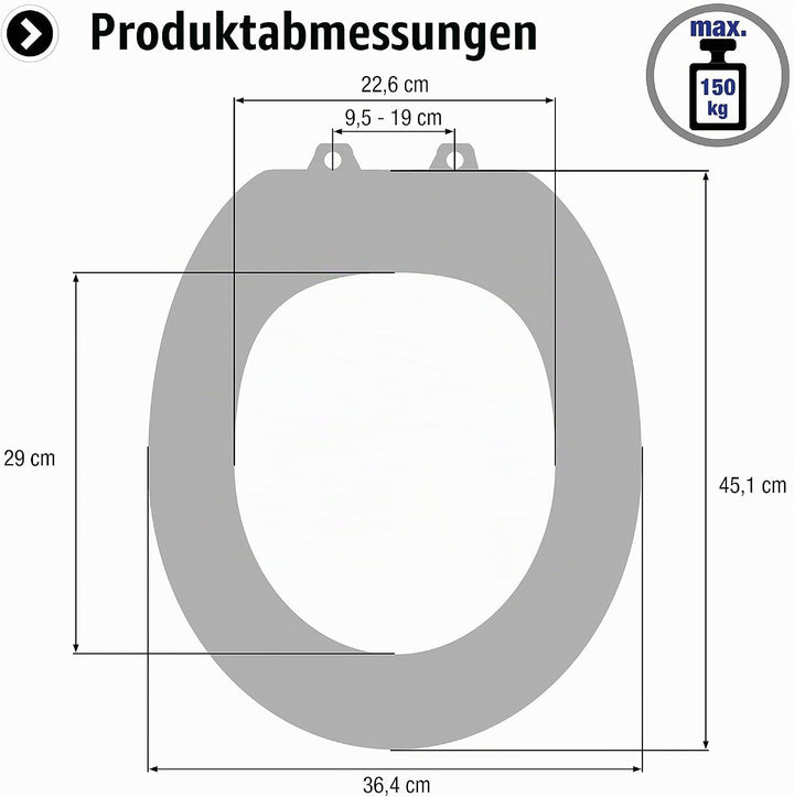 Cornat WC-Sitz "Casal" - Klassisch weisser Look - Pflegeleichter Thermoplast - Quick up & Clean Funk