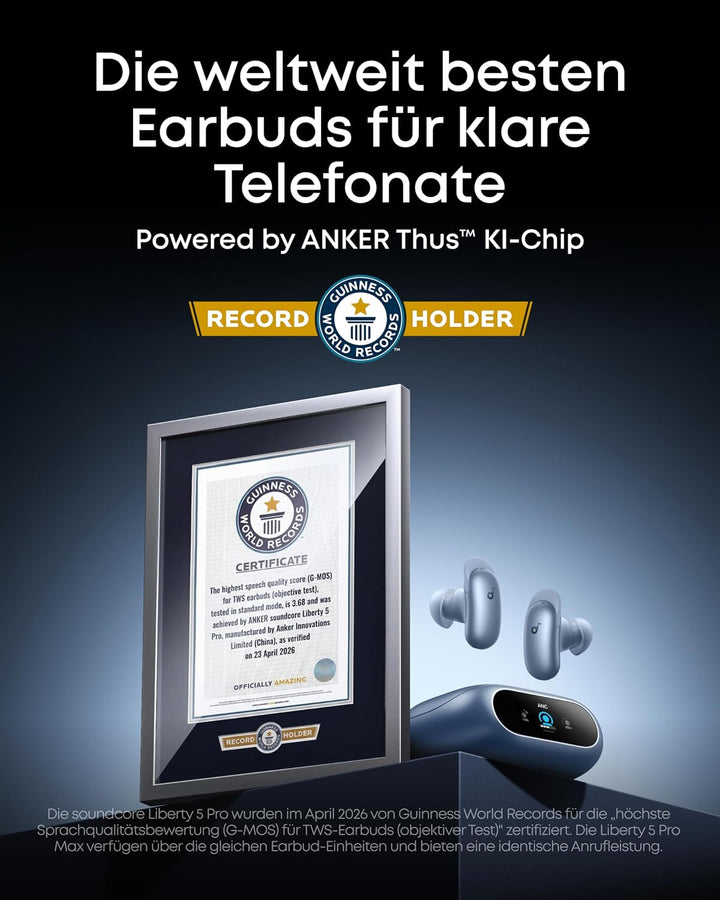 soundcore Anker Liberty 5 Pro, Guinness World Record Anrufqualität 10 Mikros, Noise Cancelling Kopfh