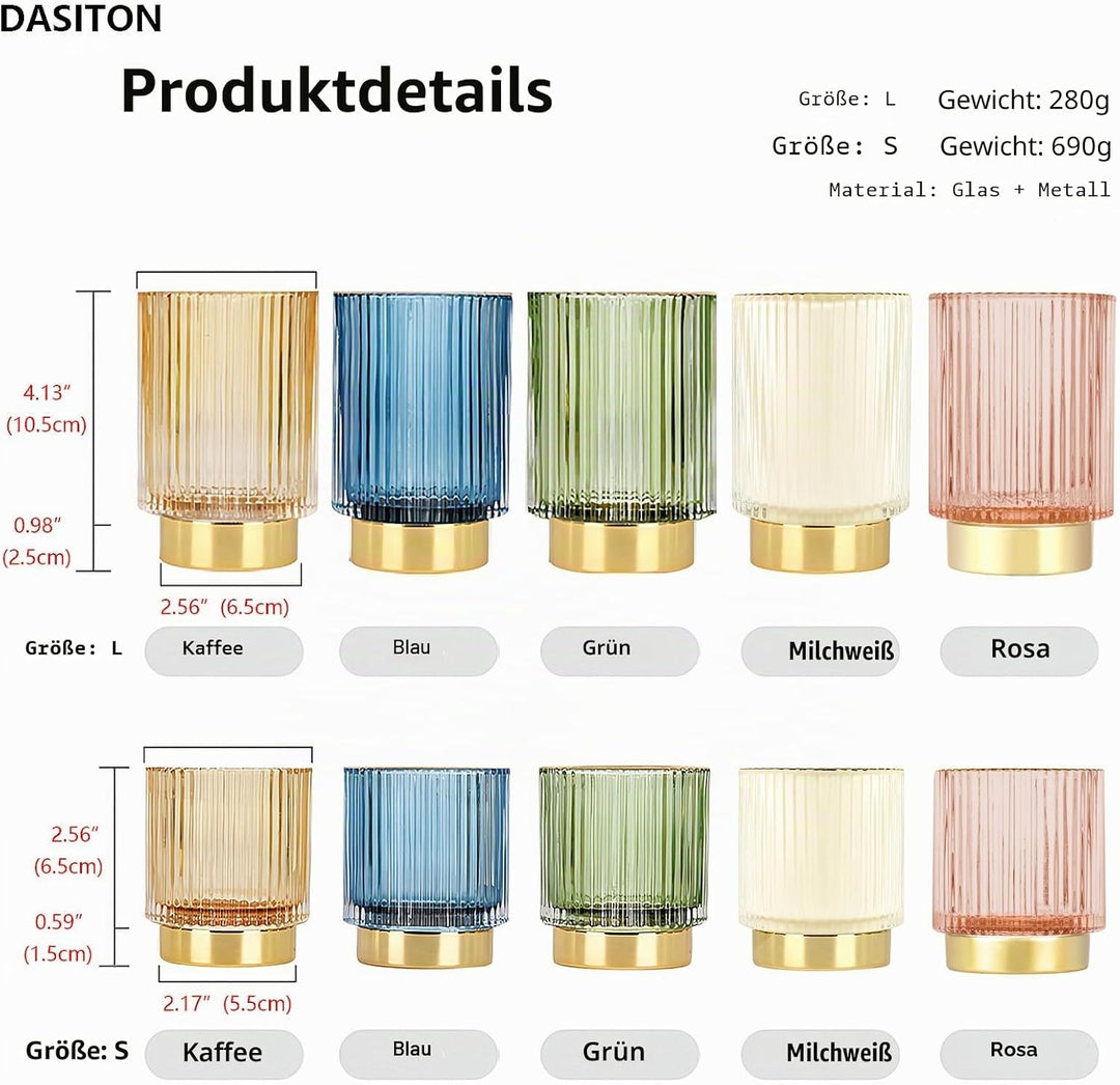 DASITON Make up Pinsel Organizer,Kosmetik Organizer Gold,Pinsel Organizer aus Glas,Pinselhalter Kosm