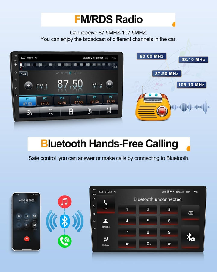 2+64GB CAMECHO Android 13 Autoradio mit Navi für VW Beetle 2004-2010 mit Carplay Android Auto, Doppe
