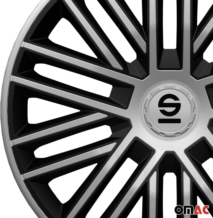 Sparco Radzierblenden Bergamo - 15-Zoll - Silber/Schwarz - Satz mit 4 Stück