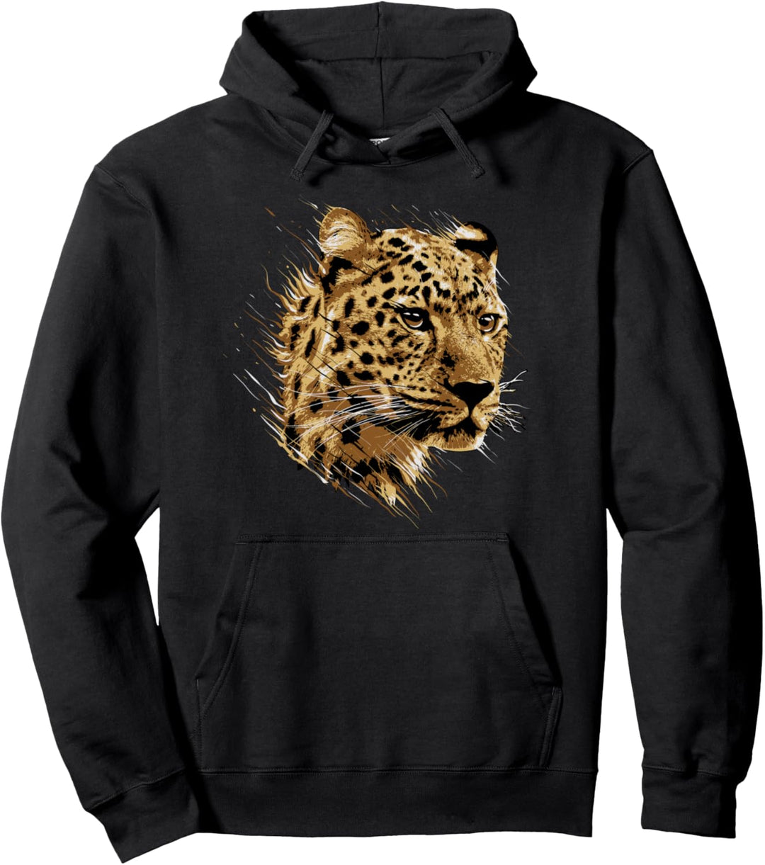 Leopardenkopf Design Leopard Raubkatze Pullover Hoodie