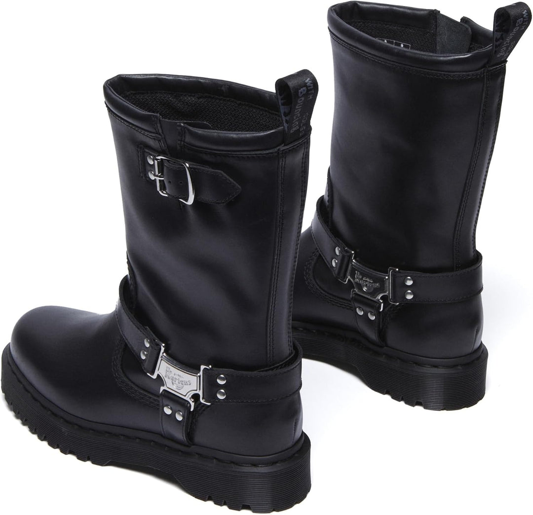 Dr. Martens Unisex-Erwachsene Anistone Hi Motorradstiefel 39 EU Schwarz, 39 EU Schwarz