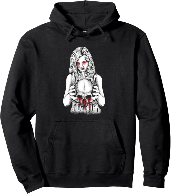 Dämon Mädchen Satan Schädel Goth Pullover Hoodie