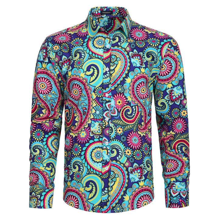 HISDERN Weihnachtshemden für Herren, langärmelig, Button-Down-Shirt, Urlaub, lustige Weihnachts-Shir