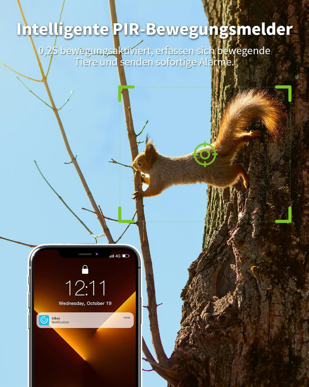 4G Wildkamera mit SIM Karte, 2K Solar Wildkamera mit Handyübertragung APP, Überwachungskamera mit Be