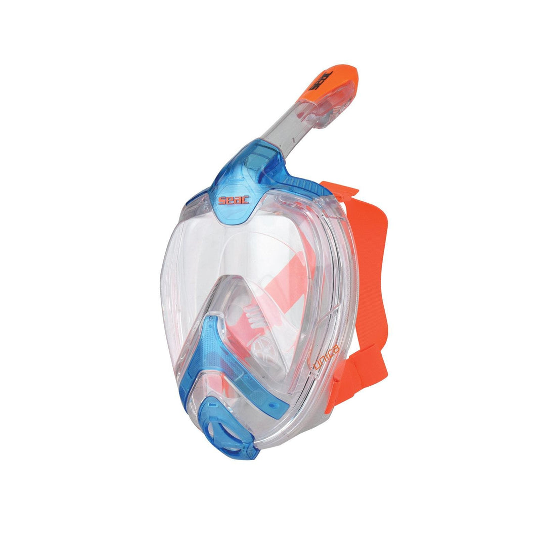 Seac Unisex Adult Unica Md Vollgesichtsmaske Zum Schnorcheln, Blau/Orangefarben, S/M