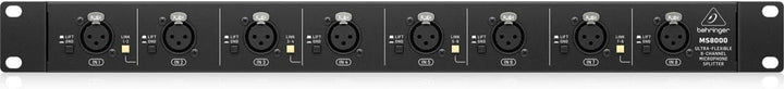 Behringer ULTRALINK uvmit Patch Bay Mikrofon Splitter Schwarz ULTRALINK MS8000, Schwarz ULTRALINK MS