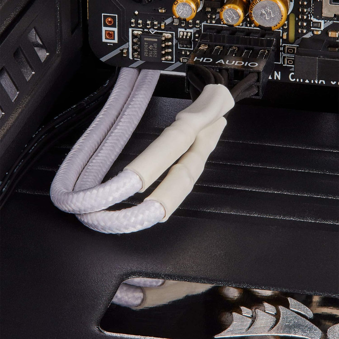 Corsair Premium Sleeved Front Panel Extension Kabel Verlängerungskit, Schwarz Front Panel Extension