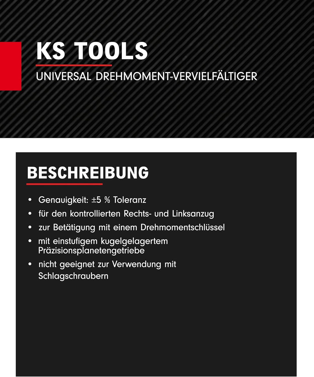 KS Tools 516.3705 3/4" Universal Drehmoment-Vervielfältiger, 2700Nm 3/4" 2700Nm, 3/4" 2700Nm